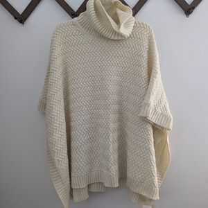 Lole Cream Cable Knit Poncho